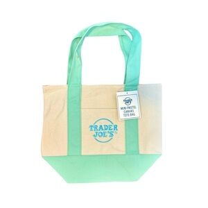 Trader Joe’s Mini Pastel Green Canvas Tote Bag - New With Tags (INDIVIDUAL)